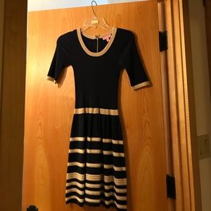 Lilly Pulitzer navy and gold sweater dress